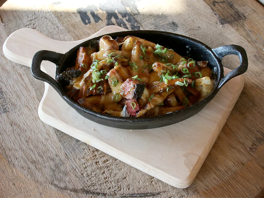 Poutine in a cast iron dish